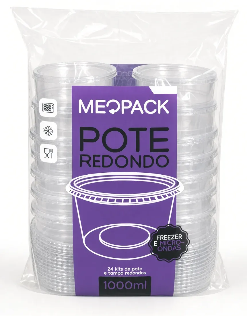 Embalagem do pote redondo 1000 ml