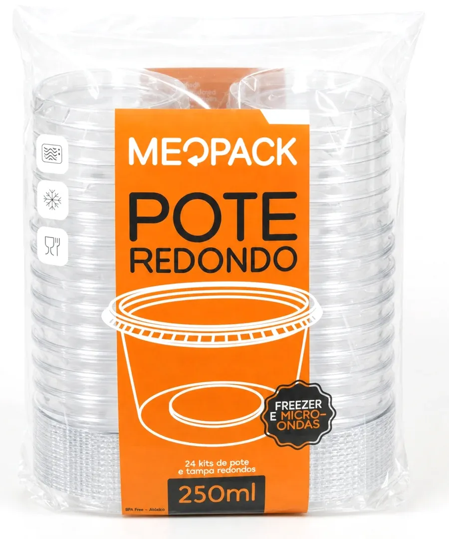 Embalagem do pote redondo 250 ml