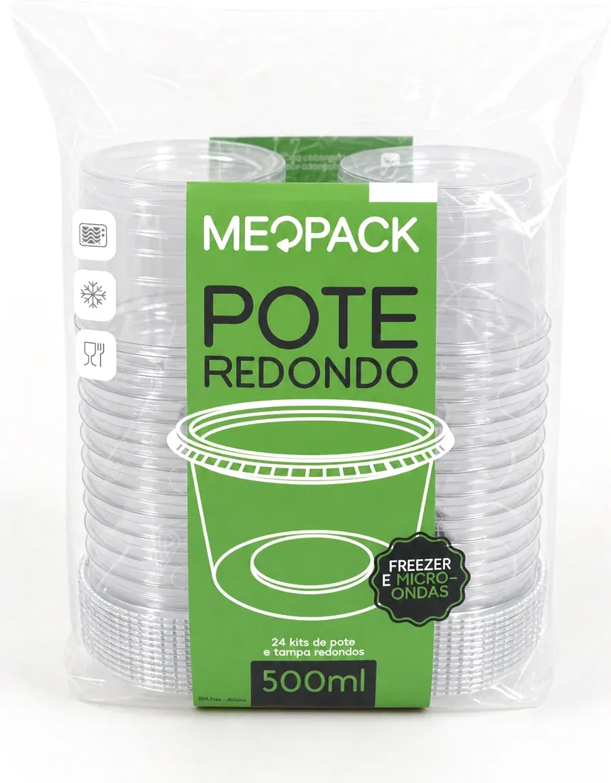 Embalagem do pote redondo 500 ml
