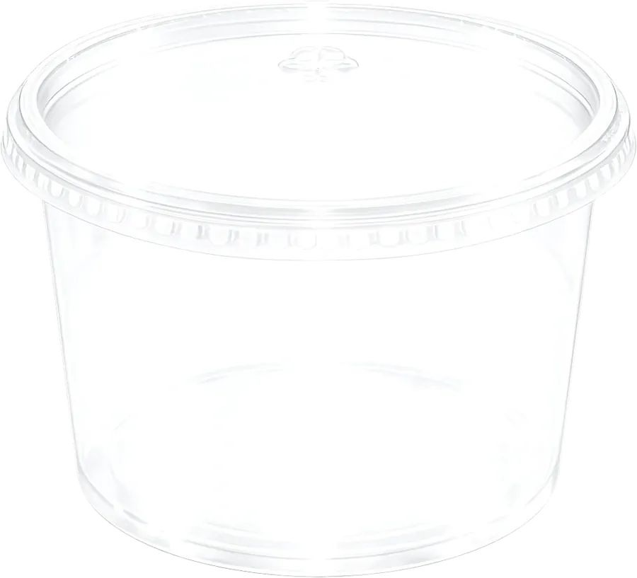 Pote redondo MeoPack de polipropileno cristal, com tampa